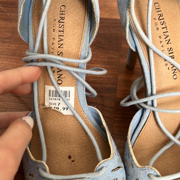 Christian siriano light blue pumps lace up - Picture 3 of 6